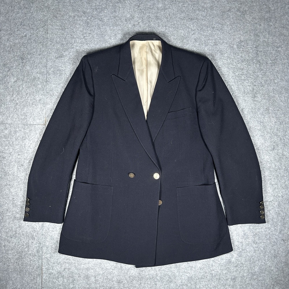 Vintage Christian Dior Monsieur Blazer 8516 Mens 42 Navy 80s Double Breasted